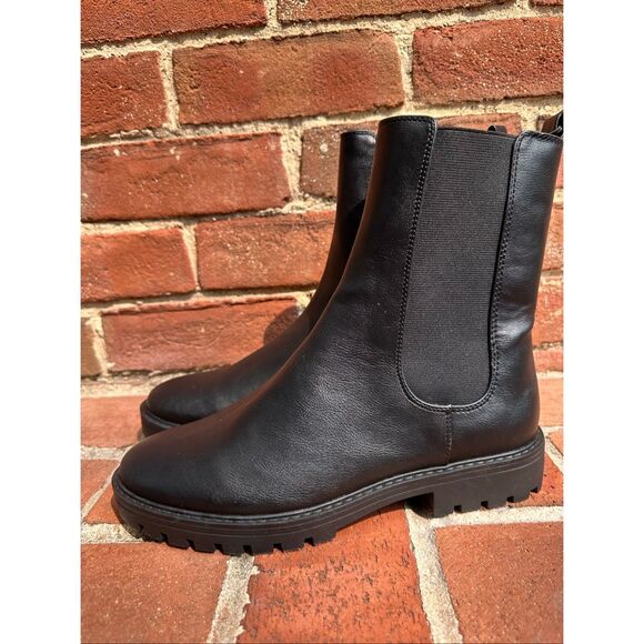Ann Taylor Loft $156 Lug Chelsea Boots black size 8.5 NEW - Picture 5 of 12